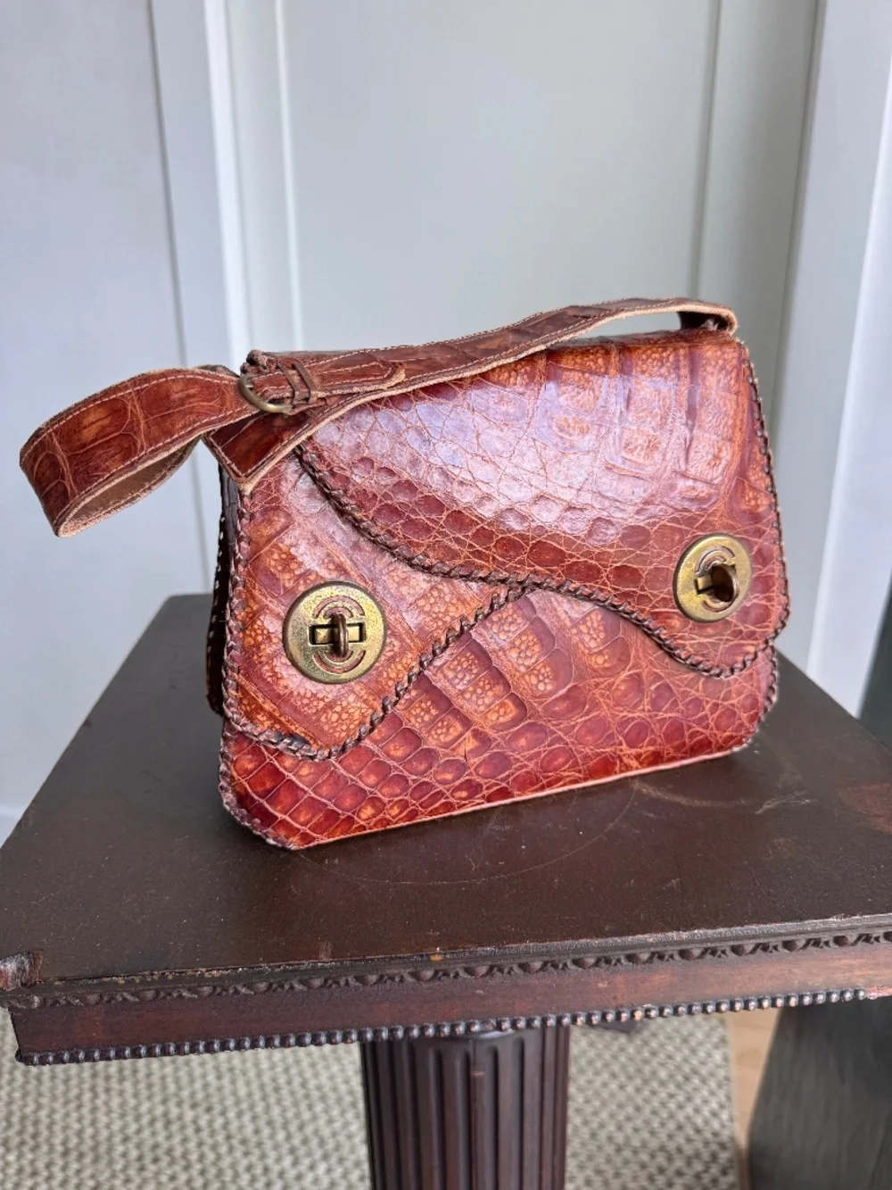 Vintage Authentic Alligator Handbag from 1949